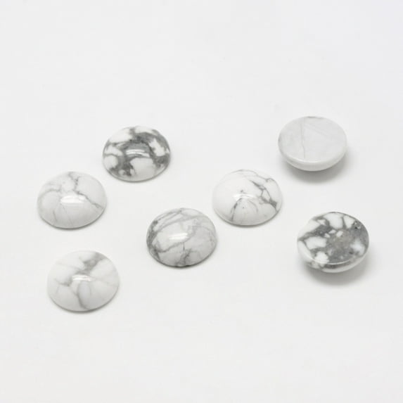 Natural Howlite Gemstone Cabochons Half Round 18x6.5mm