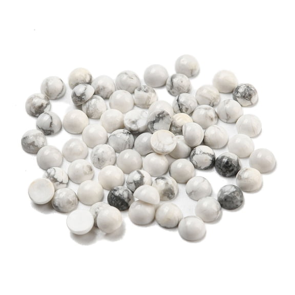 Natural Howlite Jade Cabochons Half Round 4x2-2.5mm