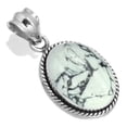 thumbnail image 1 of Natural Howlite Pendant 925 Sterling Silver Handmade Jewelry, 1 of 4