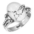 thumbnail image 1 of Natural Howlite Ring 925 Sterling Silver Handmade Jewelry, 1 of 6