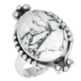thumbnail image 1 of Natural Howlite Ring 925 Sterling Silver Handmade Jewelry, 1 of 6