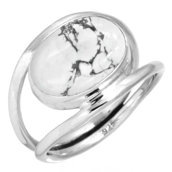 Natural Howlite Ring 925 Sterling Silver Handmade Jewelry