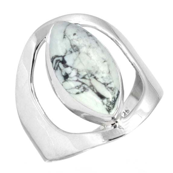 Natural Howlite Ring 925 Sterling Silver Handmade Jewelry