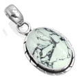 thumbnail image 1 of Natural Howlite Women Jewelry 925 Sterling Silver Pendant, 1 of 4