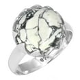thumbnail image 1 of Natural Howlite Women Jewelry 925 Sterling Silver Ring, 1 of 6