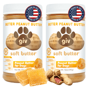 giv soft butter All Natural Human Grade Peanut Butter for Dogs, Training Treats for Lick Mat, 12 oz