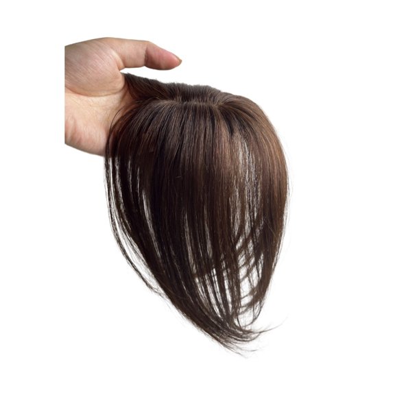 Natural Human Hair Bangs Side Fringe for Women 3D Middle Part False Bangs Clip-in Extensions Invisible Hairpieces