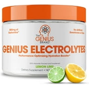 Natural Hydration Booster Endurance Supplement - Performance Enhancing Drink Mix, Lemon Lime, Genius Electrolytes by the Grenius Brand