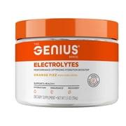 Genius Electrolytes Powder Drink Mix, Orange Fizz – Natural Hydration Booster and Endurance Supplement with Potassium, Magnesium, and Zinc – 30 Servings