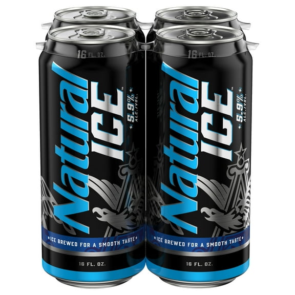 Natural Ice American Lager Beer 4 pack 16 fl oz Aluminum Cans 5.9% ABV