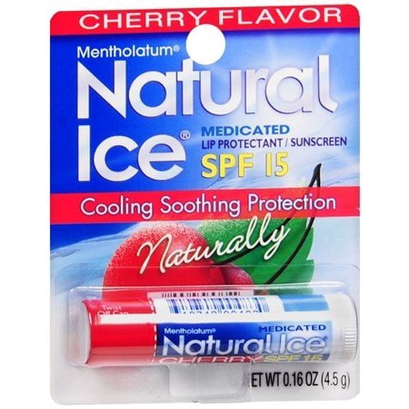 Natural Ice Medicated Lip Protectant/Sunscreen SPF 15, Cherry (Pack of 24)