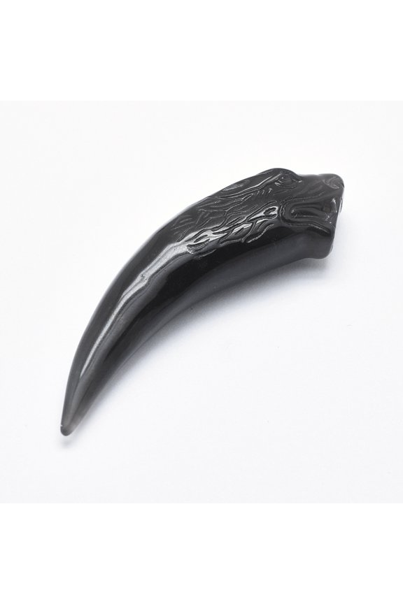 Natural Ice Rainbow Obsidian Big Pendants Tusk Shaped 59.5x13.5x11.5mm Hole: 1.3mm