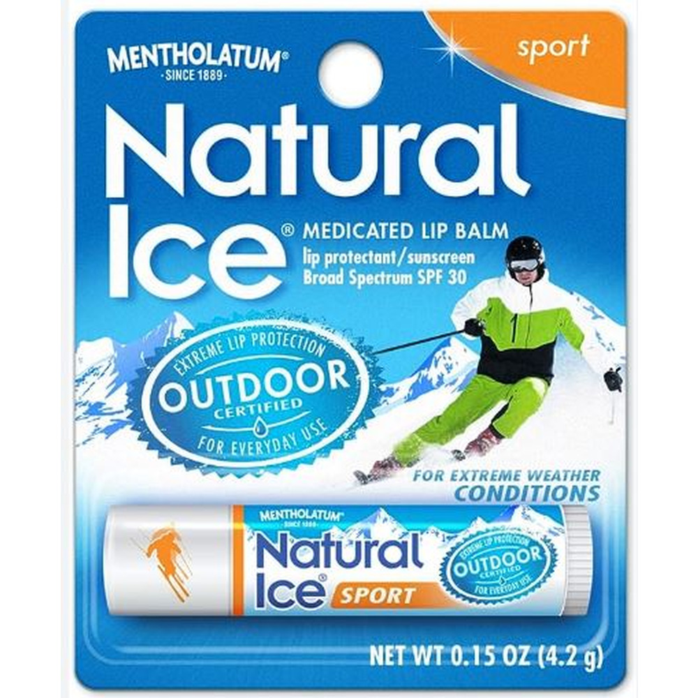 Natural Ice Sport - SPF 30 lip balm (4.5g), Sport Flavor (Pack of 18)