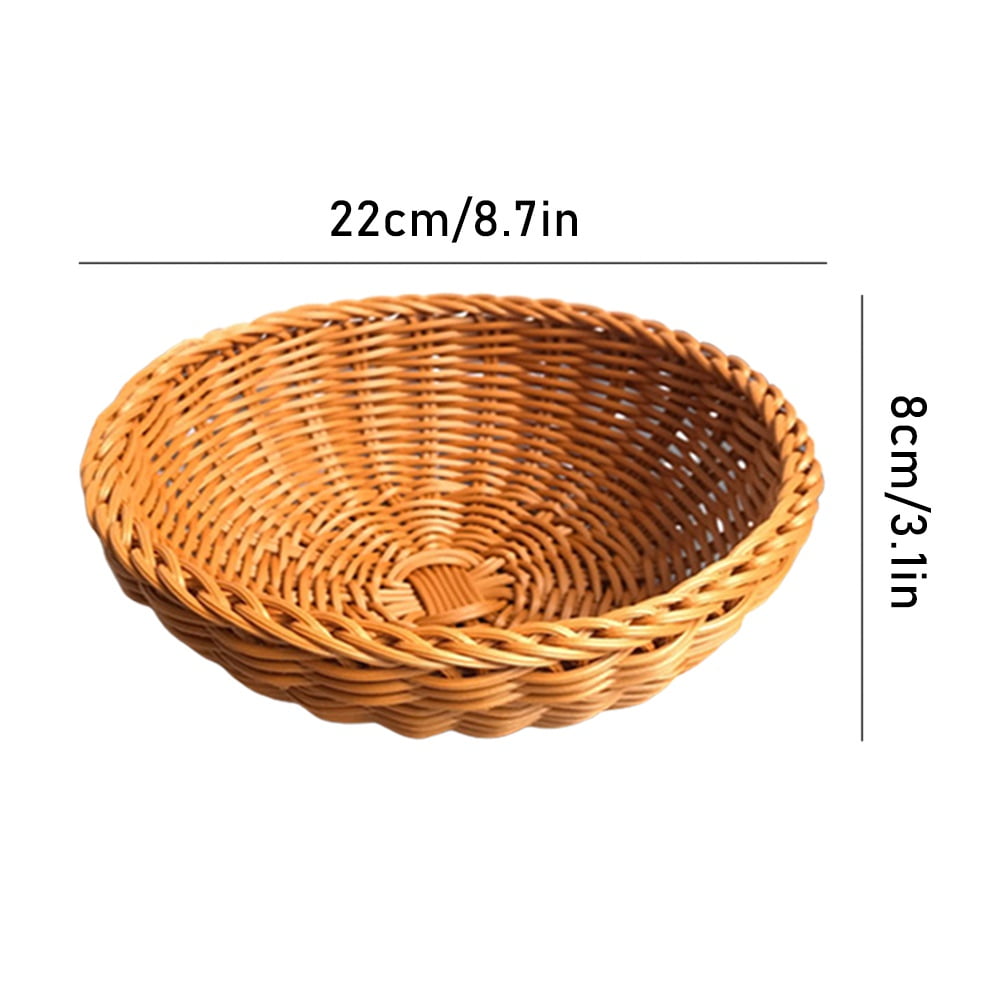 Natural Imitation Vine Round BasketsKitchen Fruit Food Storage Basket