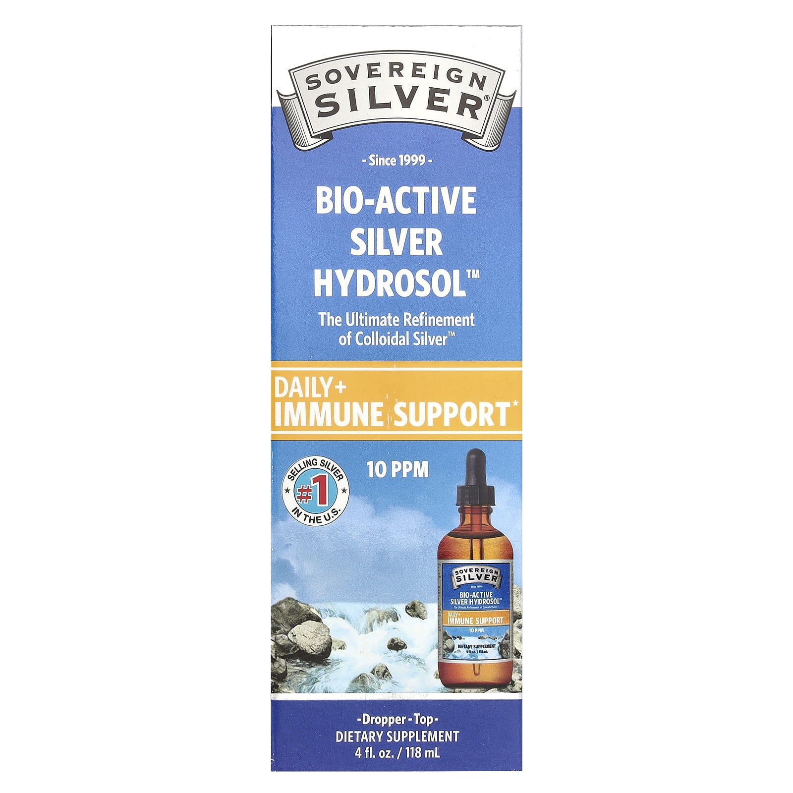 Natural Immunogenics Sovereign Silver Silver Hydrosol, 4 oz