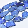 thumbnail image 1 of Natural Imperial Jasper Beads Strand Dyed Cornflower Blue 20~62x15~50x4~7mm Hole: 1~1.5mm 7~11pcs/strand 15.35 inch~16.14 inch(39~41cm), 1 of 3