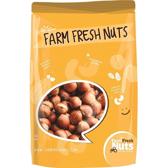 Natural In Shell Filberts/Hazelnuts (5 Lbs) | Large & Fresh New Crop | Super Crunchy & Tasty | Packed with Nutrients | By Farm Fresh Nuts