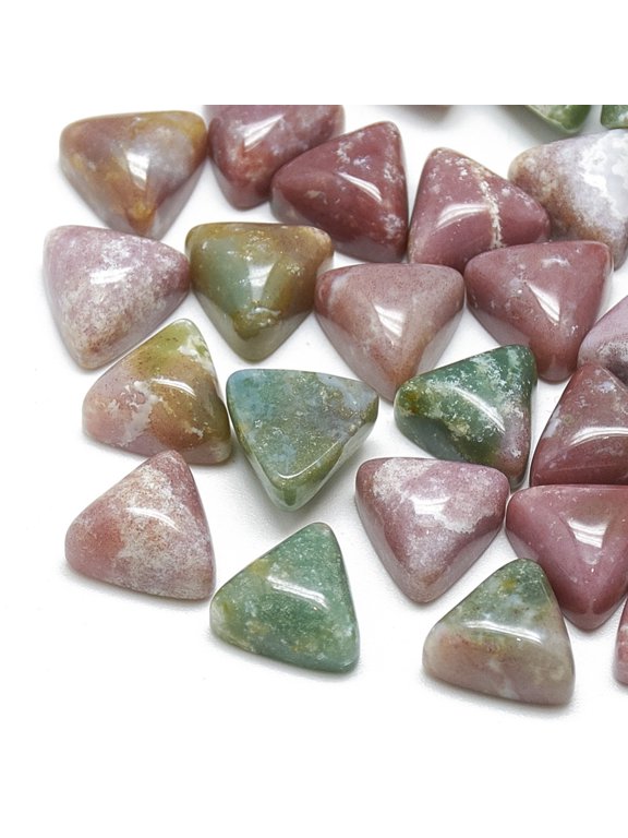 Natural Indian Agate Cabochons for Photo Pendant Craft Jewelry Making Triangle 9.5~10x10x5.5mm