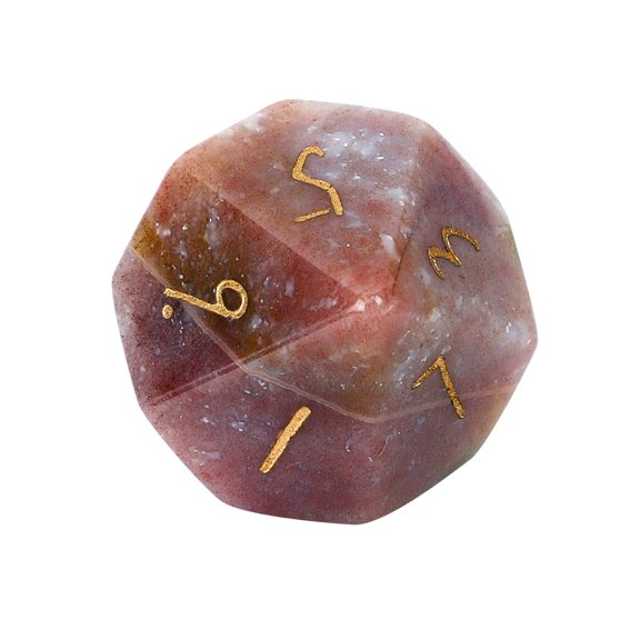 Natural Indian Agate Dice  Hand-Carved Gemstone Dice D4 D6 D8 D10 D12 D20 Percentile or 7PCS Polyhedral Set for DnD & RPG Games