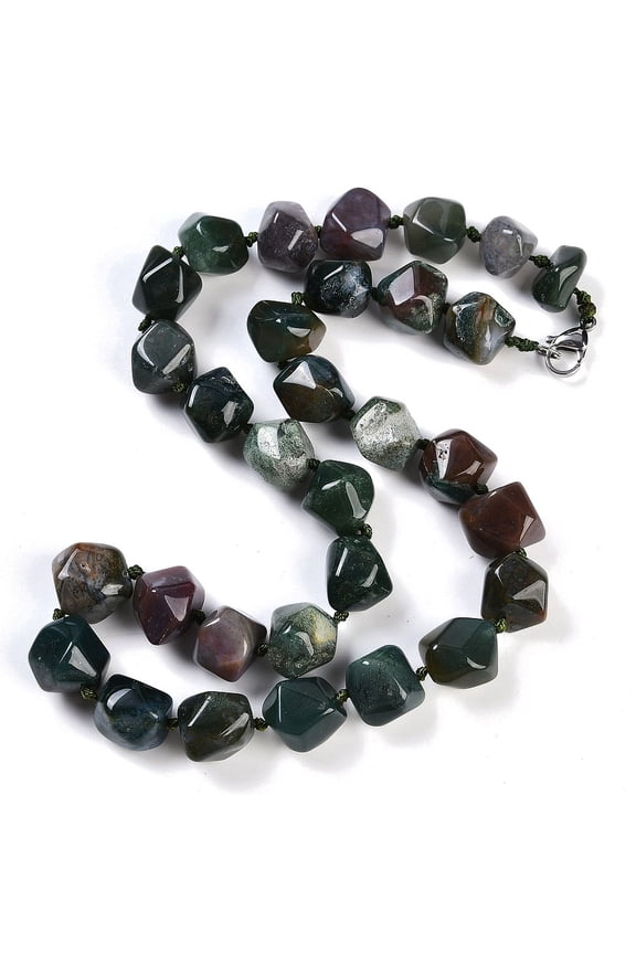 Natural Indian Agate Nuggets Beaded Necklaces for Women Men 20.08~21.26 inch(51~54cm)
