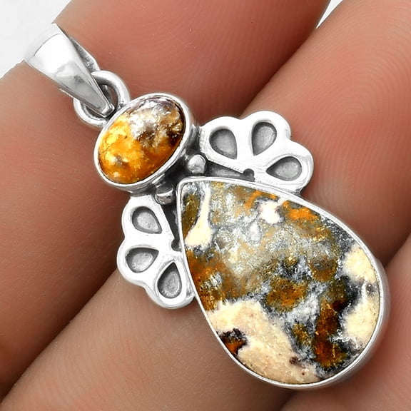Natural Indian Blanket Jasper 925 Sterling Silver Pendant Jewelry P-1576 SDP117022