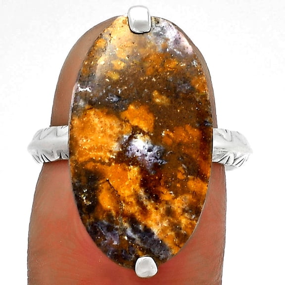 Natural Indian Blanket Jasper 925 Sterling Silver Ring s.7 Jewelry R-1089 SDR179718