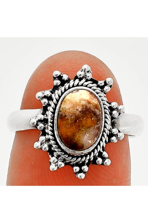 Natural Indian Blanket Jasper 925 Sterling Silver Ring s.7 Jewelry R-1095 SDR235388
