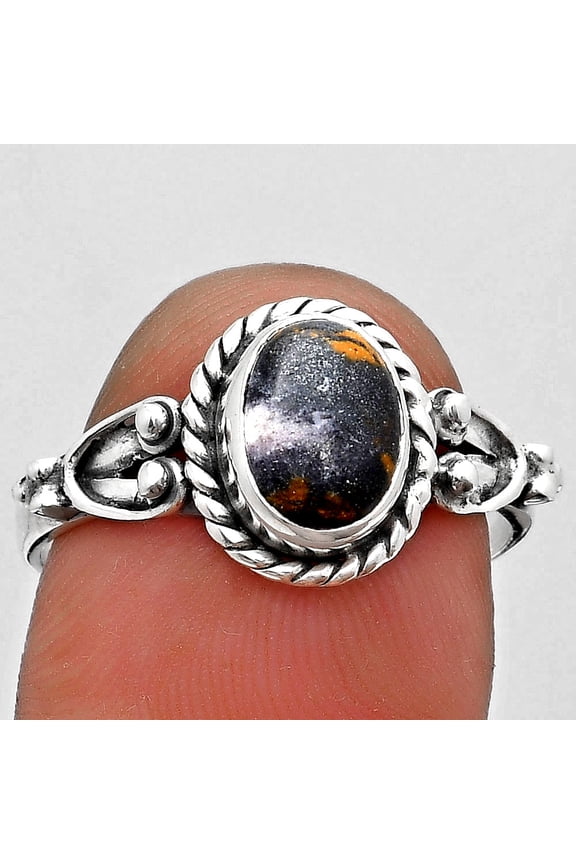 Natural Indian Blanket Jasper 925 Sterling Silver Ring s.8.5 Jewelry R-1283 SDR184187