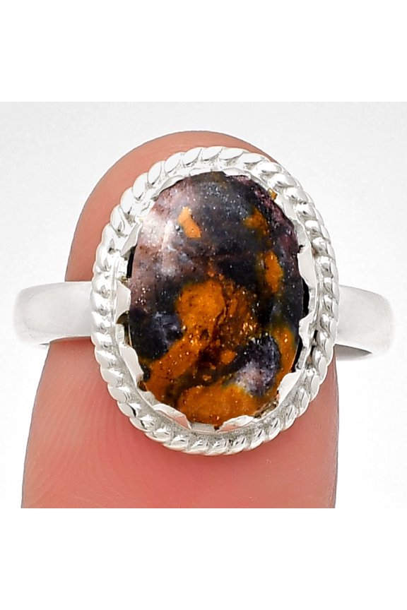 Natural Indian Blanket Jasper 925 Sterling Silver Ring s.8.5 Jewelry R-1474 SDR190359