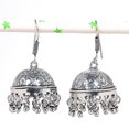 thumbnail image 1 of Natural Indian Look Jhumki Gemstone Silver Tribal Bali Earring 1.89", 1 of 1
