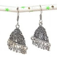 thumbnail image 1 of Natural Indian Look Jhumki Gemstone Silver Tribal Bali Earring 1.97", 1 of 1