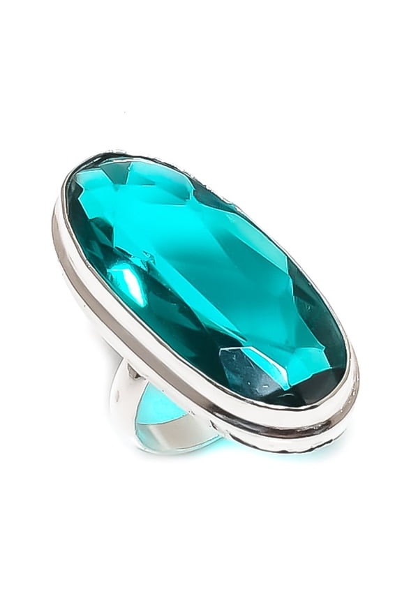 Natural Indicolite Tourmaline 925 Sterling Silver Jewelry Ring Size 5.5