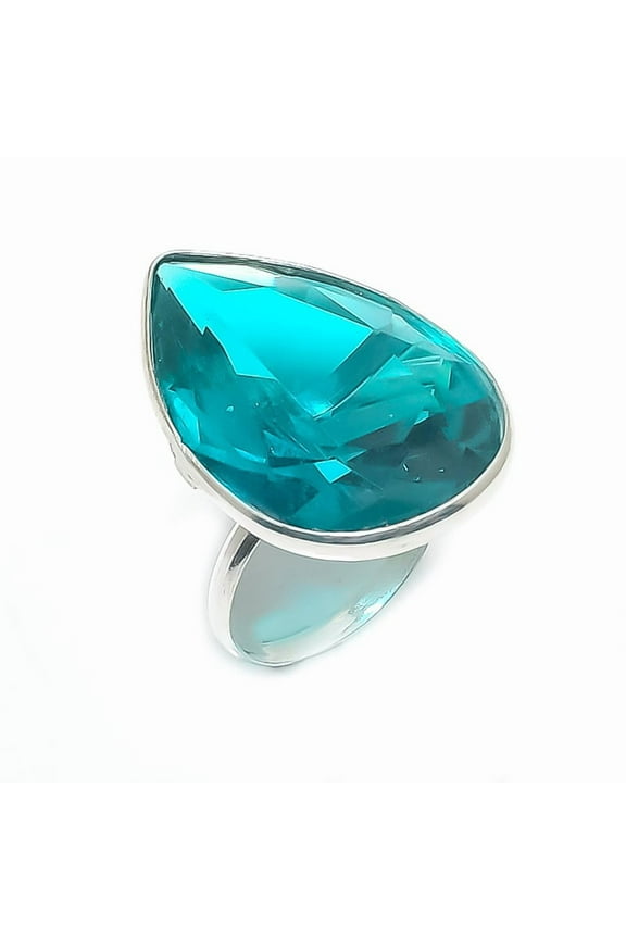 Natural Indicolite Tourmaline 925 Sterling Silver Jewelry Ring Size 6.5