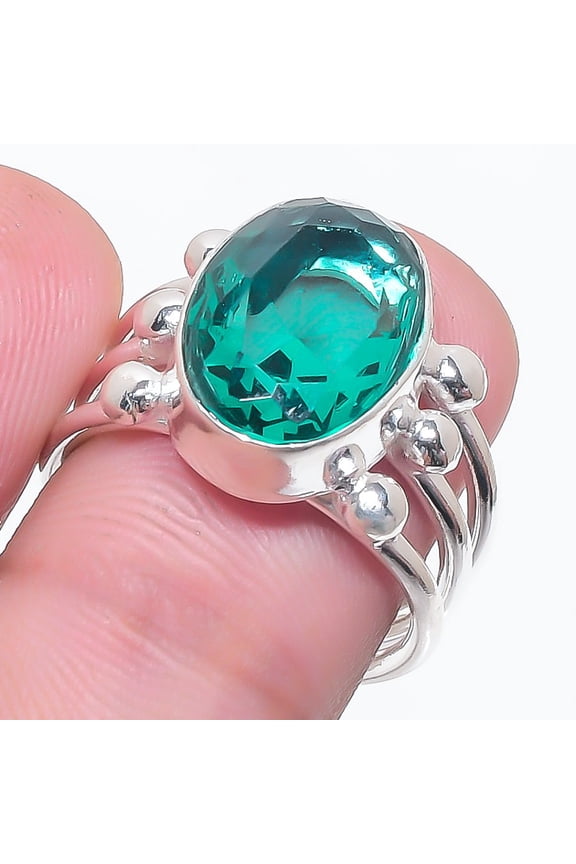 Natural Indicolite Tourmaline 925 Sterling Silver Jewelry Ring Size 7