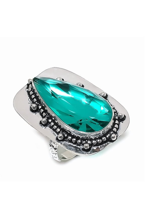 Natural Indicolite Tourmaline 925 Sterling Silver Jewelry Ring Size 9