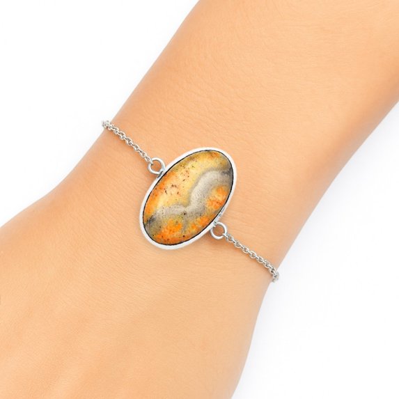Natural Indonesian Bumble Bee 925 Sterling Silver Bracelet Jewelry SDB3117