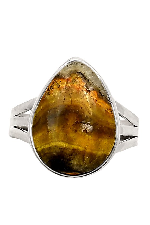 Natural Indonesian Bumble Bee 925 Sterling Silver Ring s.9 Jewelry R-1003 SDR249995