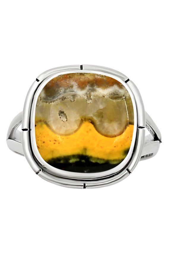 Natural Indonesian Bumble Bee 925 Sterling Silver Ring s.9 Jewelry R-1012 SDR251381