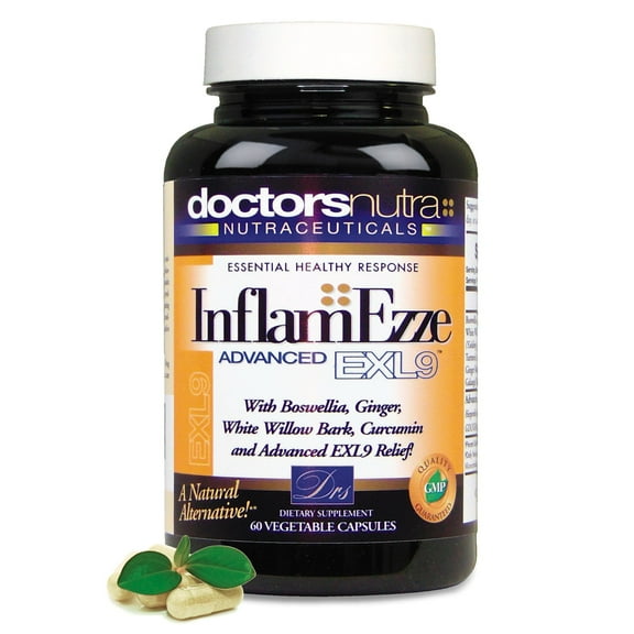 Natural InflamEzze Support by Doctors Nutra - Healthy Response Support, Day or Night, Naturally Derived, Safe and Effective with Turmeric and Curcumin - Gluten-Free, 60 Count (Packaging May Vary)