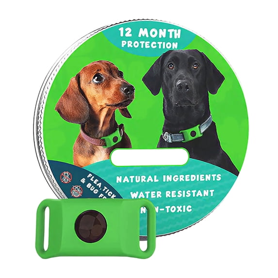 Natural Ingredients Dog Flea and Tick Repellent Pendant Provides Continuous Protection Against Fleas and Ticks in a Simple Wearable Pendant (1 Buckle + 3 Capsules + 1 Ring)