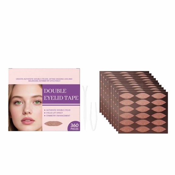 Natural Invisible Eyelid Tape 360pcs Double Eyelid Tape, Waterproof Lace Eye Lift Strips for Hooded/Sagging Eyes, Instant Enhancing Adhesive with Seamless Blend for All Eyelid Types