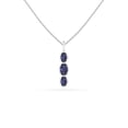 thumbnail image 1 of Natural Iolite 3-Stone Oval Shape Pendant Necklace in Sterling Silver for Women with 18-inch Adj. Chain, September Birthstone Jewelry for Her Birthday, Wedding Anniversary, Christmas, Mothers Day, 1 of 6