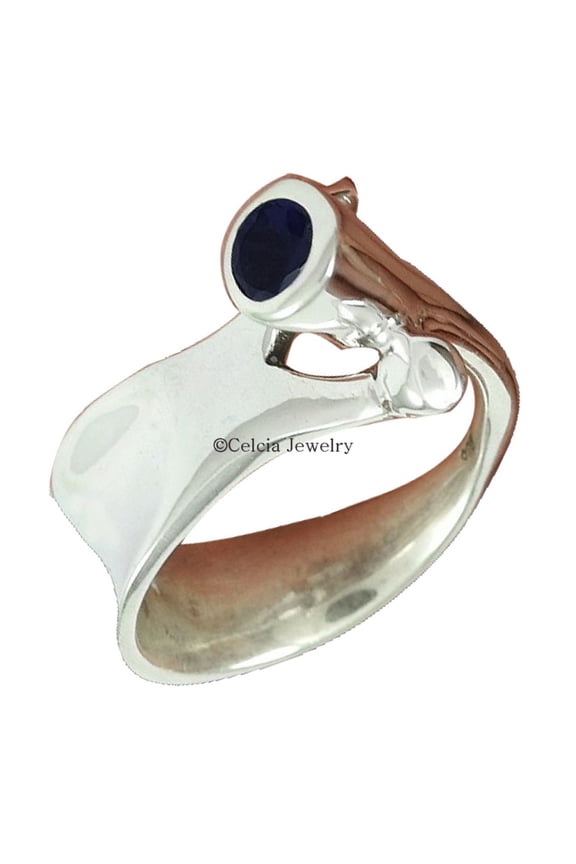 Natural Iolite Gemstone Vintage Ring, 925 Silver Handmade Jewelry, Blue Stone Round Ring, Womens Band Ring, Classic Ring, Unique Ring, Amazing Ring, Super Ring, Awesome Ring, Nice Ring Size 7