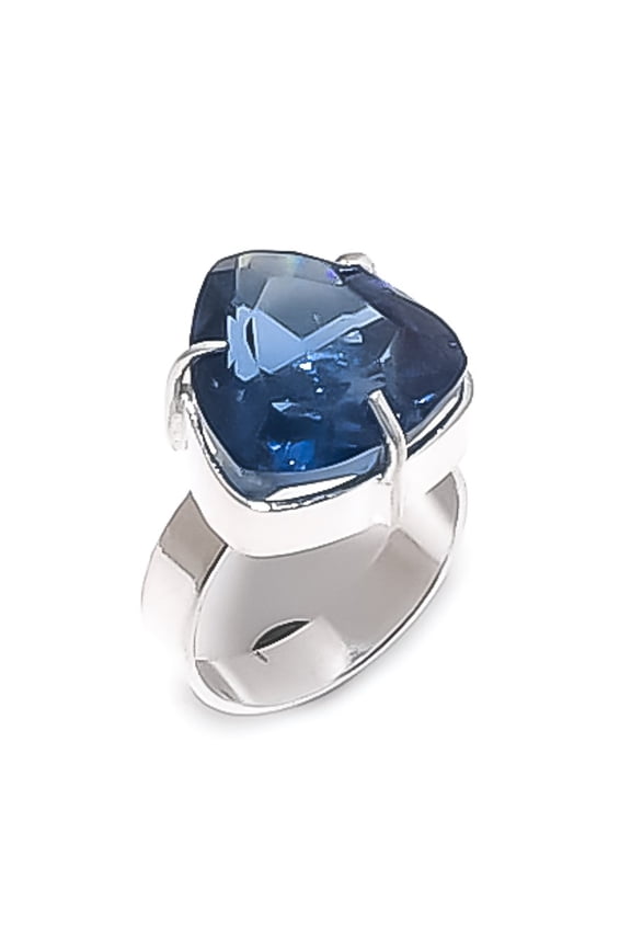 Natural Iolite Quartz Gemstone 925 Sterling Silver Jewelry Ring Size 8