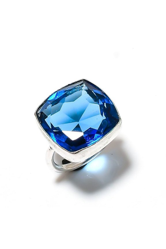 Natural Iolite Quartz Gemstone Handmade 925 Sterling Silver Ring Size 6.5