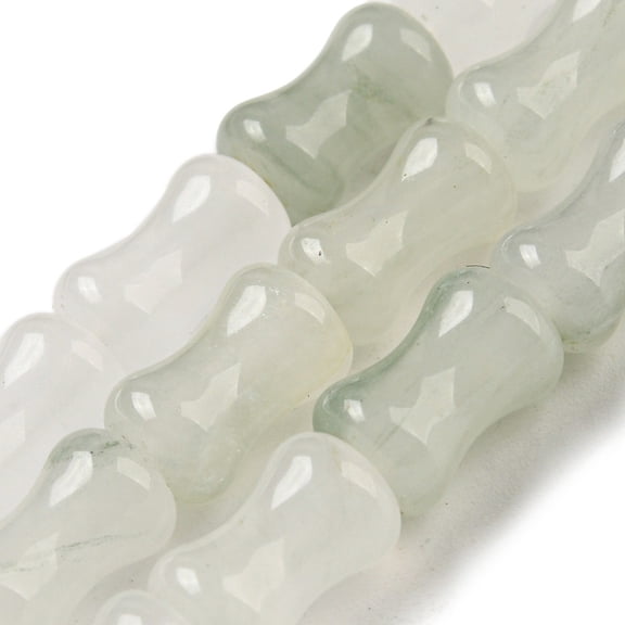 Natural Jade Beads Strands Bamboo Stick 10x6mm Hole: 1mm about 36pcs/strand 14.76''(37.5cm) DIY