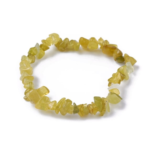 Natural Jade Beads Stretch Bracelets with Korean Elastic Crystal Thread 2 inch~2-1/8 inch(5.2~5.3cm)