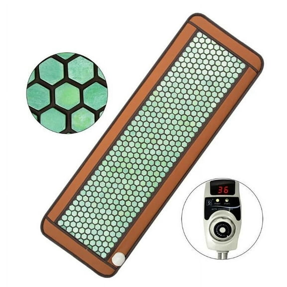 Natural Jade Gemstone Massage Cushion Far Infrared Heating Mattress Genuine Jade Emerald Negative Ions Thermal Physiotherapy Bed
