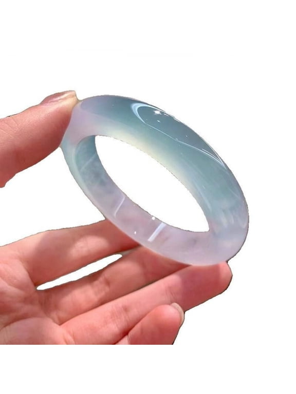 Natural Jade Grade A Ice Floating Green Purple Jade Bracelet