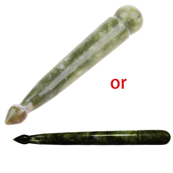 Natural Jade Stone Massage Stick Trigger Point Acupressure Gua Sha Massage Tools Reduce Muscles Soreness and Pain Relief